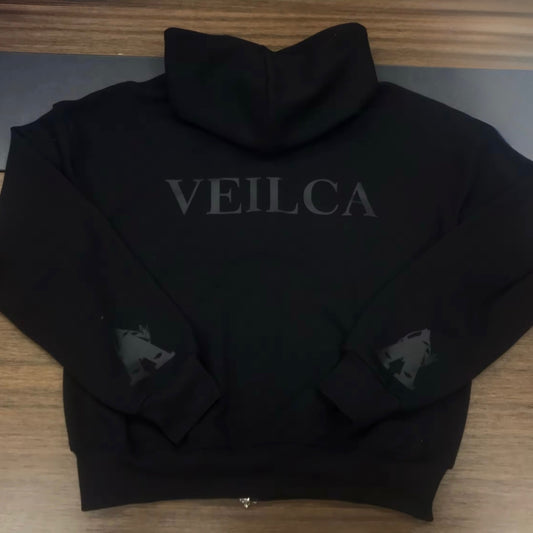 Veilca Zip Up Hoodie (Black)